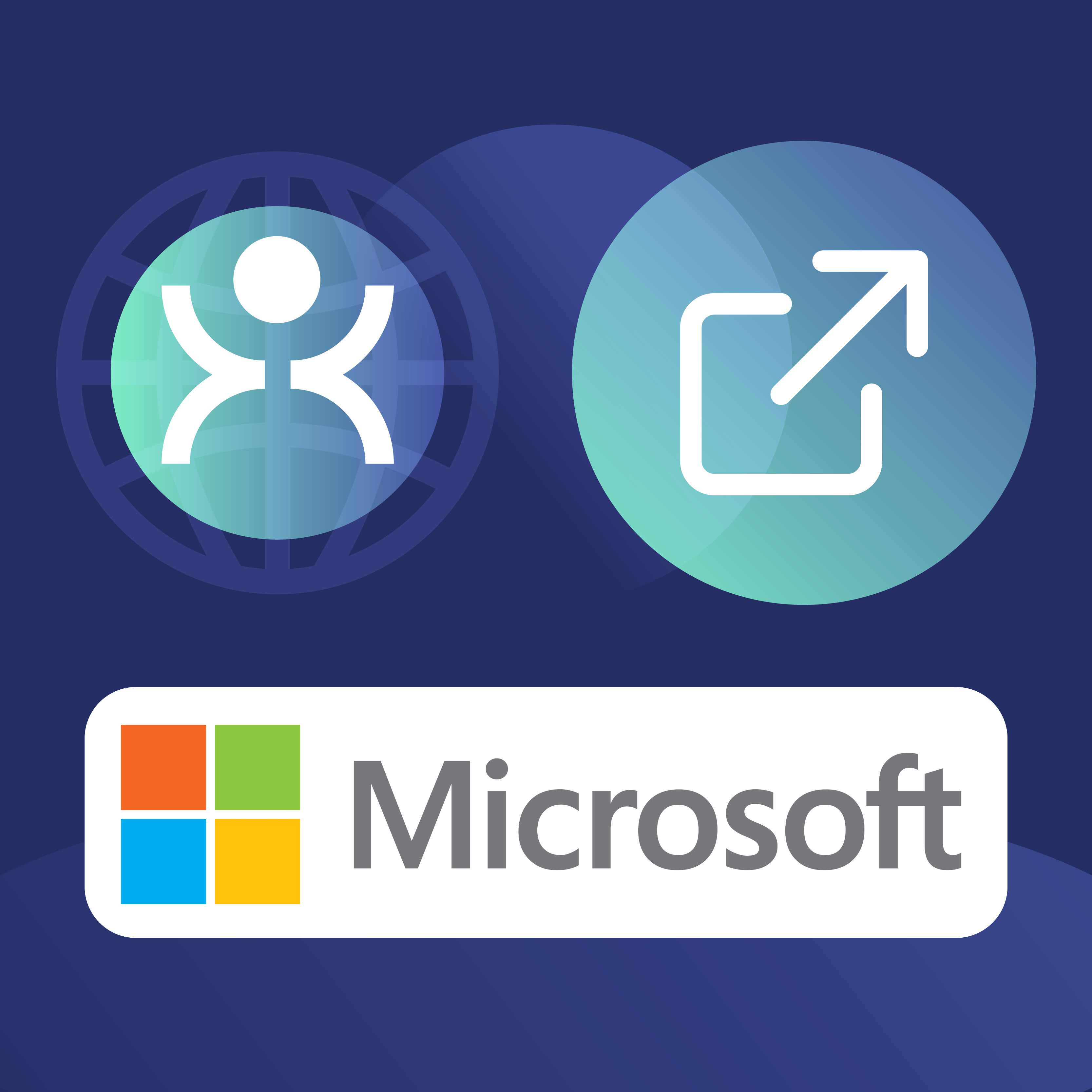 Microsoft and accessibility icons.