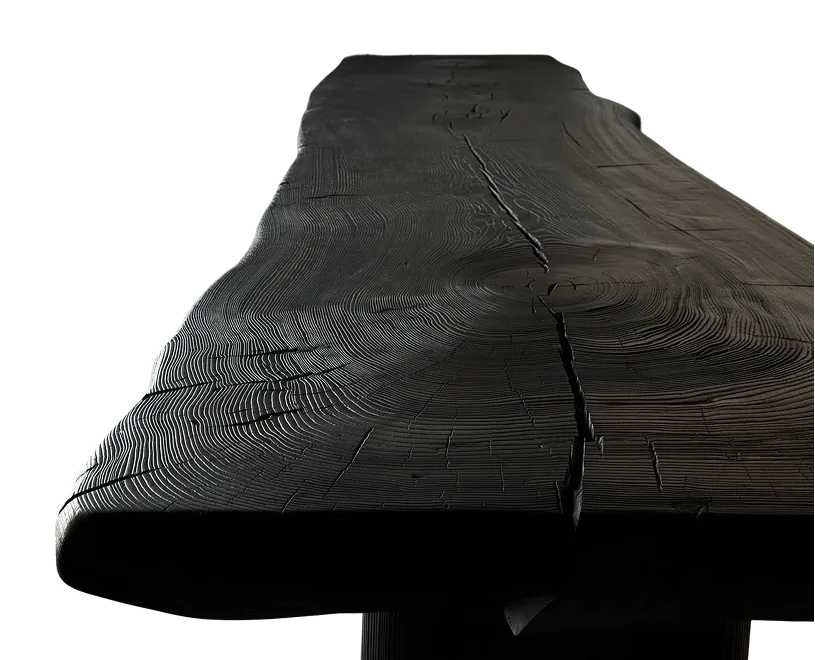 Stół drewniany z czarnego dębu ręcznie wykonany