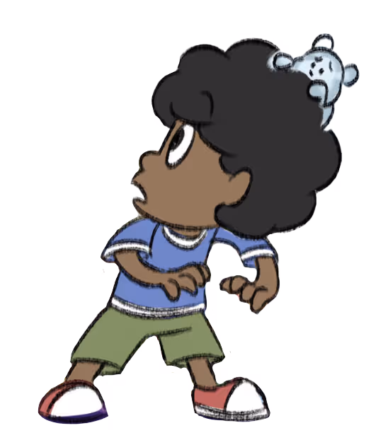 Timmy looking at his thought.