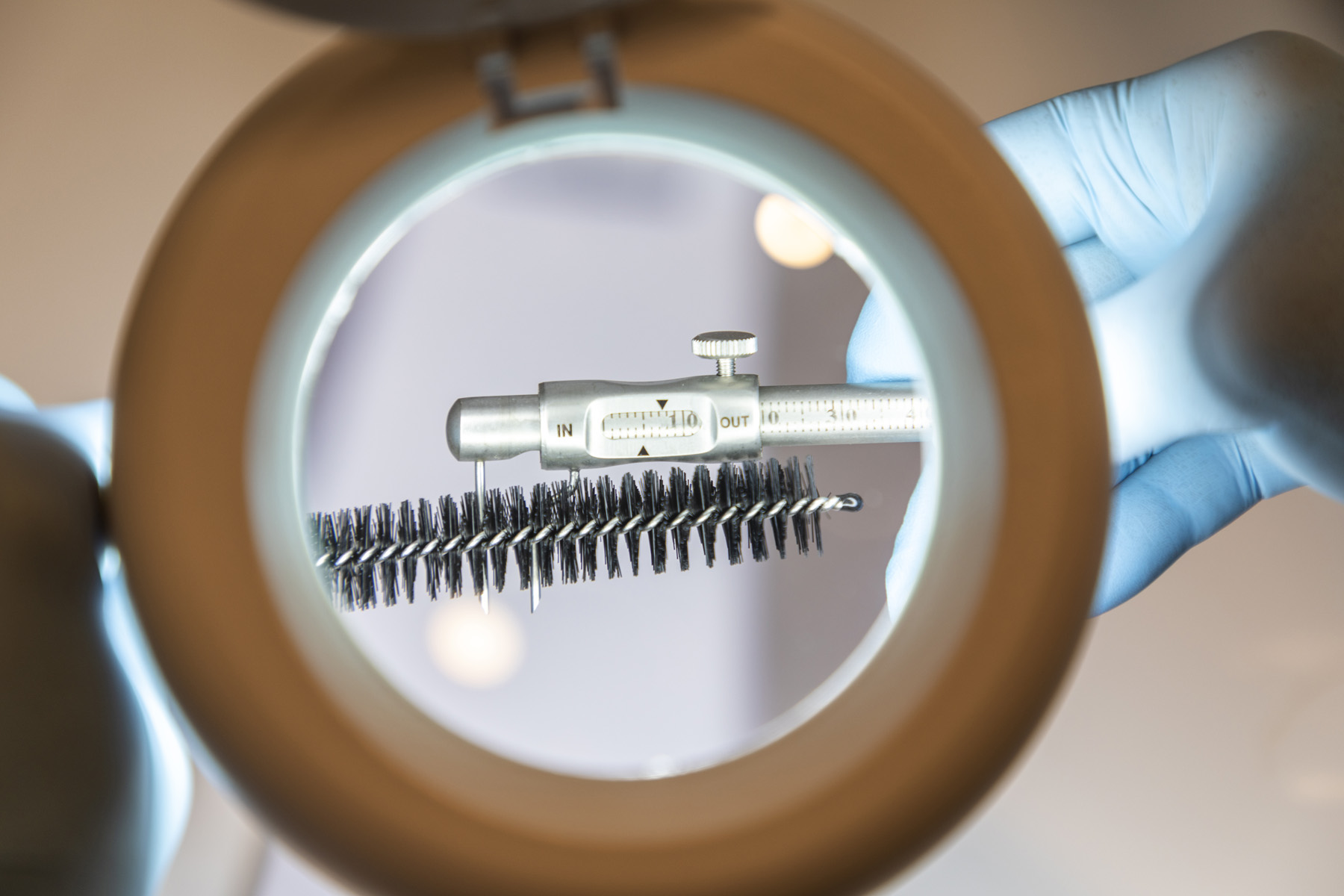 Overhead LED dental examination light in a treatment room at Maida Smiles dental clinic