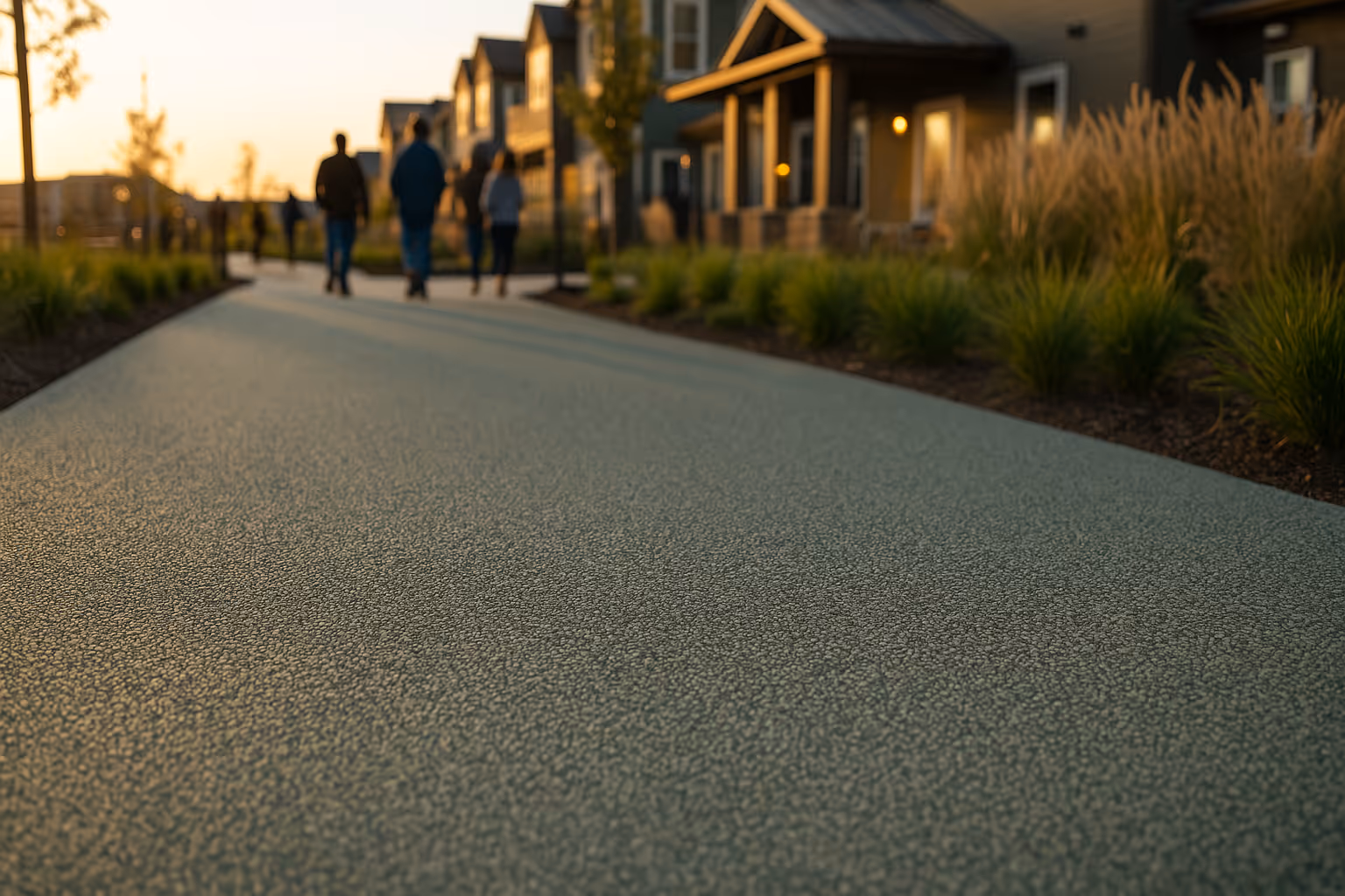 a sidewalk with guardian surface