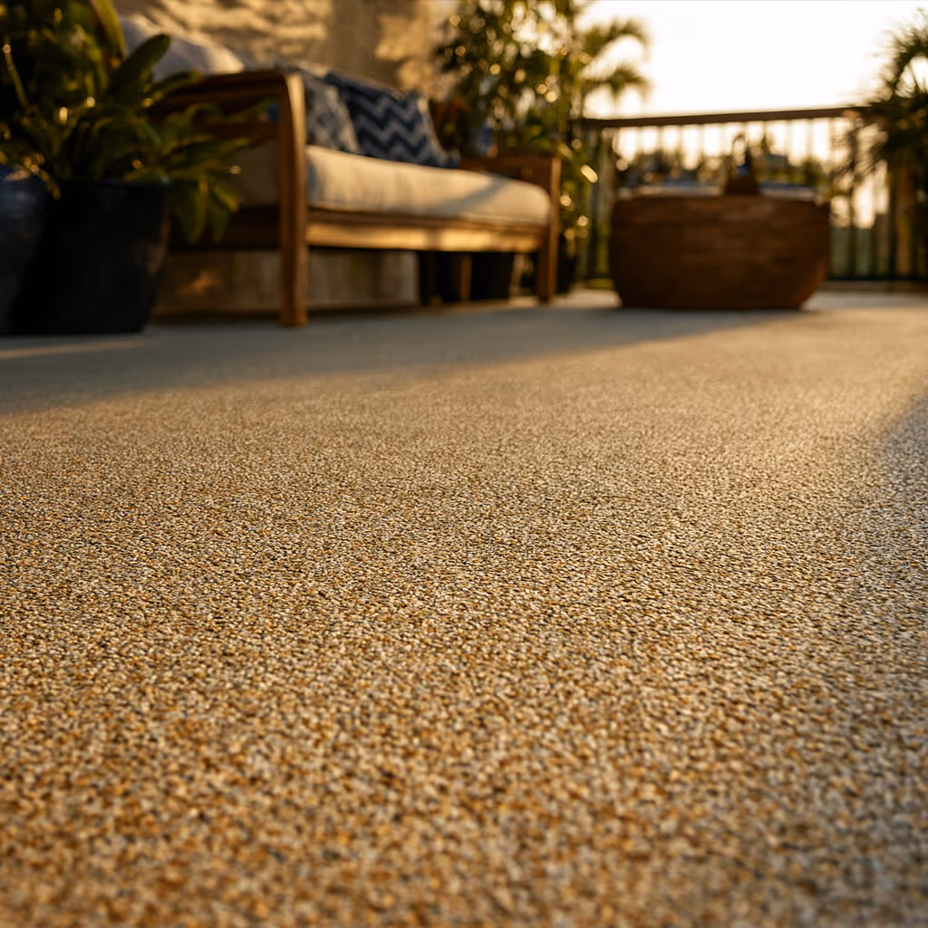 an outdoor patio with guardian surface