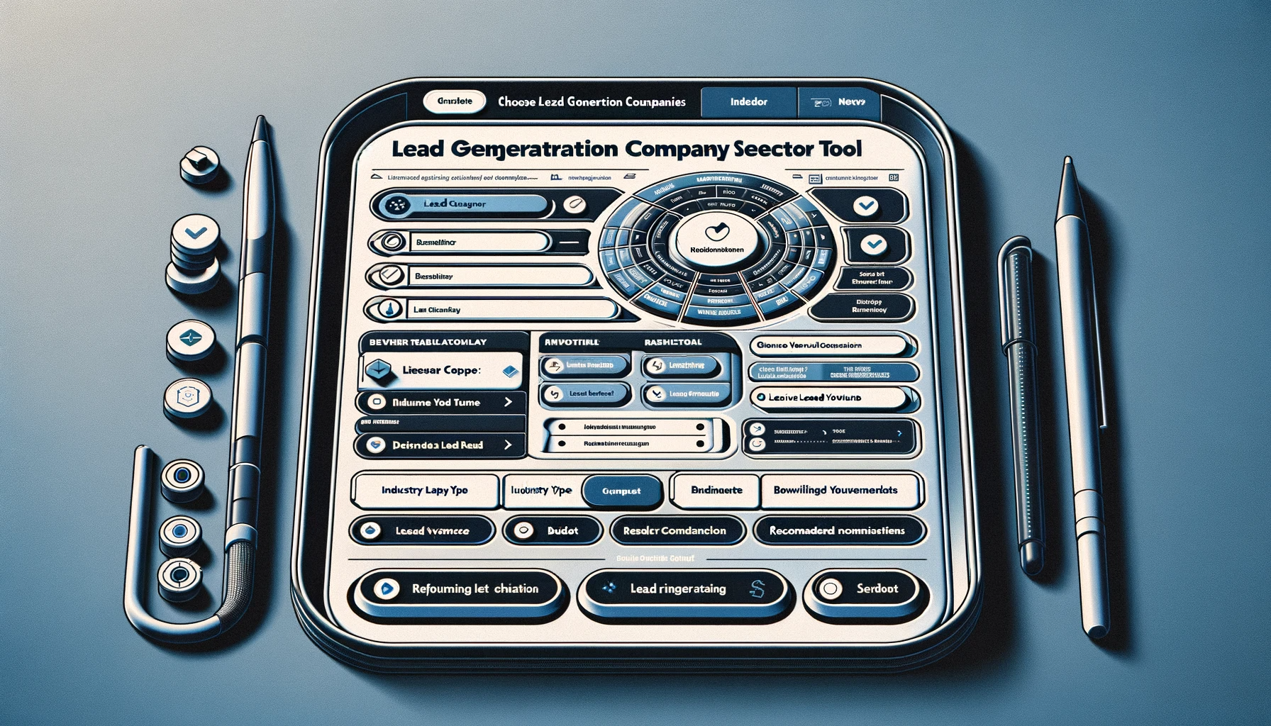 An image of a lead-gen selector tool. 