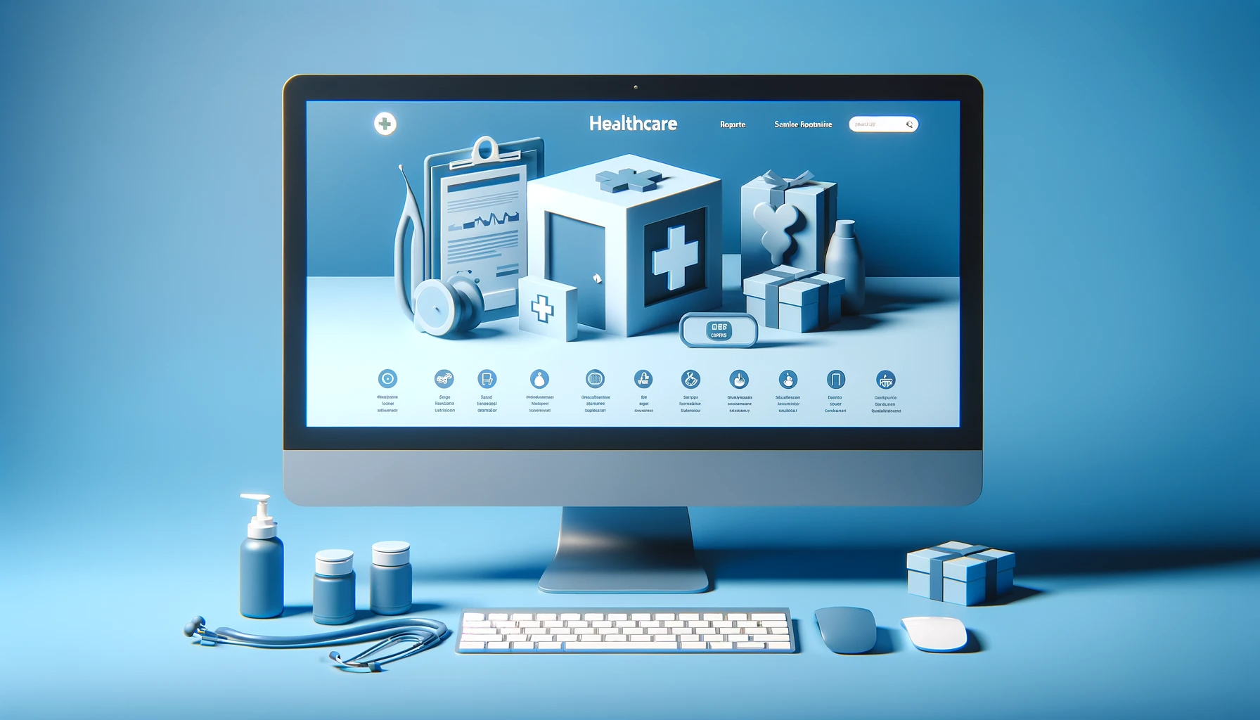 an image of a healthcare website on a computer screen representing healthcare website design 