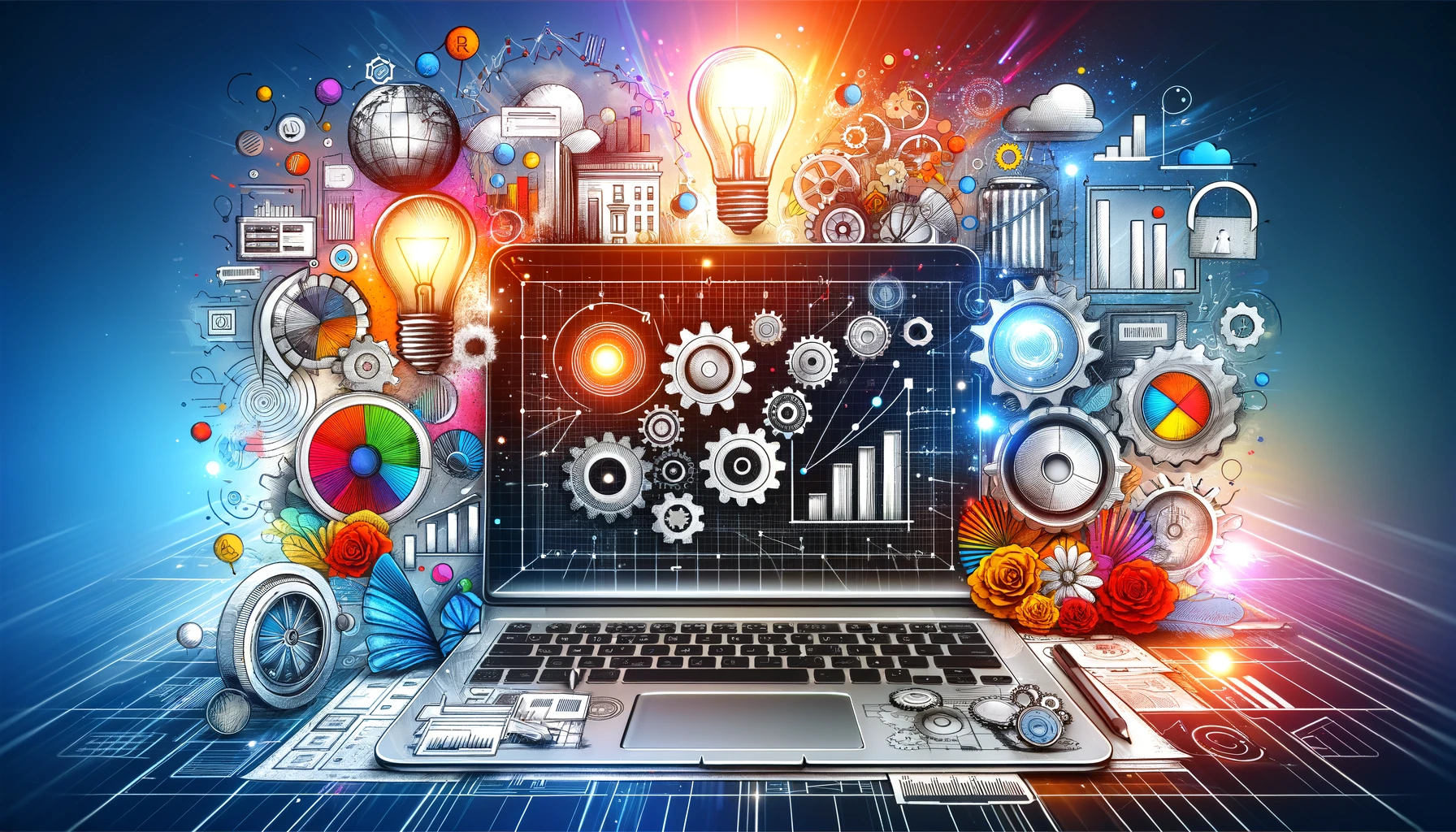 visual Interpretation of 'How to Create a Corporate Website: 5 Key Tips' - Creativity in Web Design