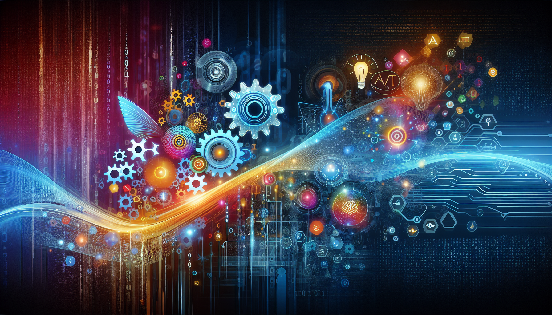an image of AI marketing representing Unlock Success: 5 Reasons to Choose AI Marketing, with symbols of efficiency, personalization, cost-effectiveness, and data-driven insights, featuring gears, neural networks, and data flow in a futuristic digital landscape with a modern color palette.
