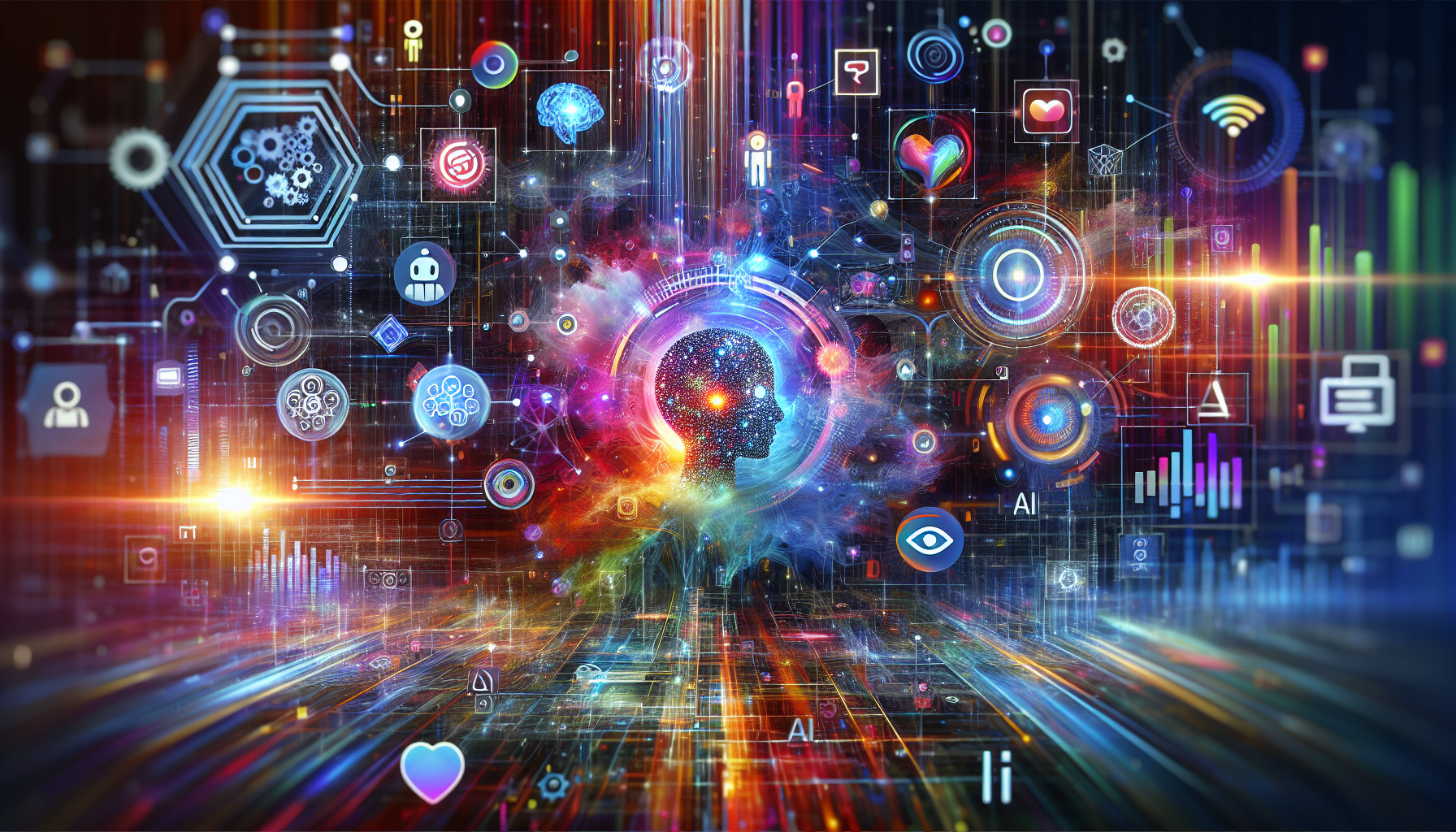 an image of AI technology interacting with connectivity symbols representing What 7 Visionary AI Lead Generation Tips Reveal