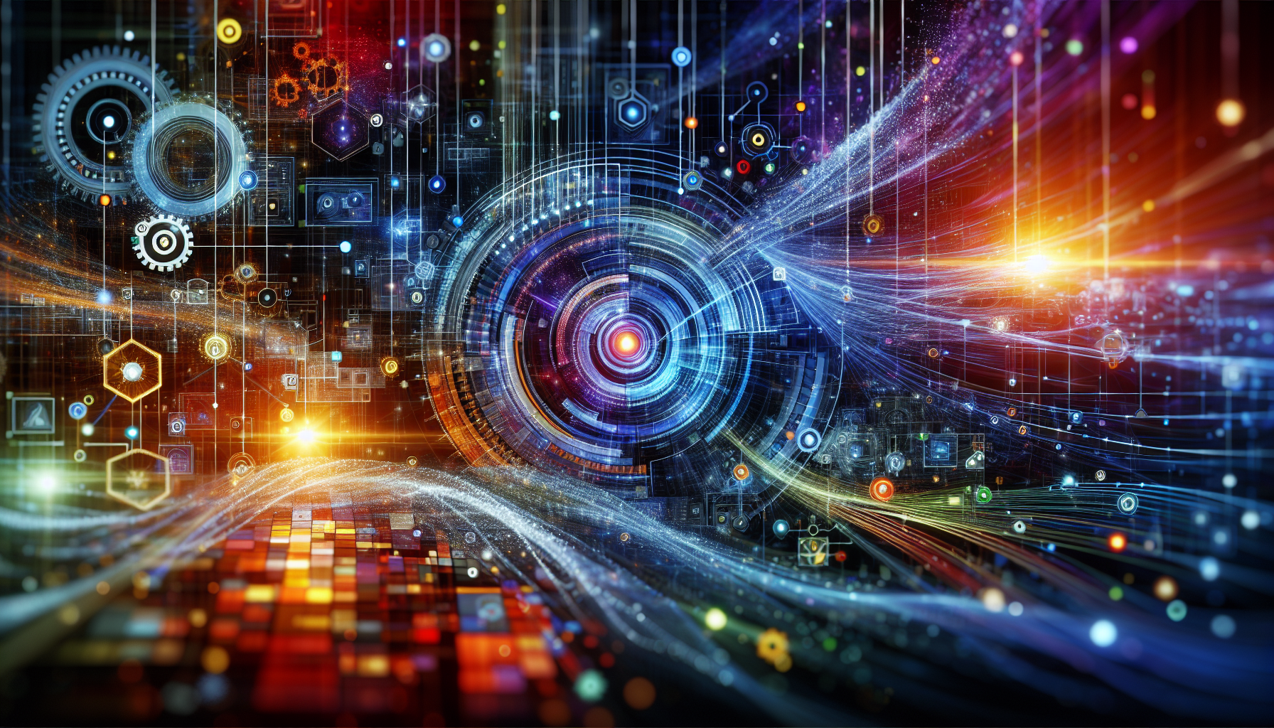 an image of a vibrant and futuristic 16:9 scene visualizing the power and potential of AI-driven lead generation strategies, representing Why 9 Visionary AI Lead Strategies Drive Success