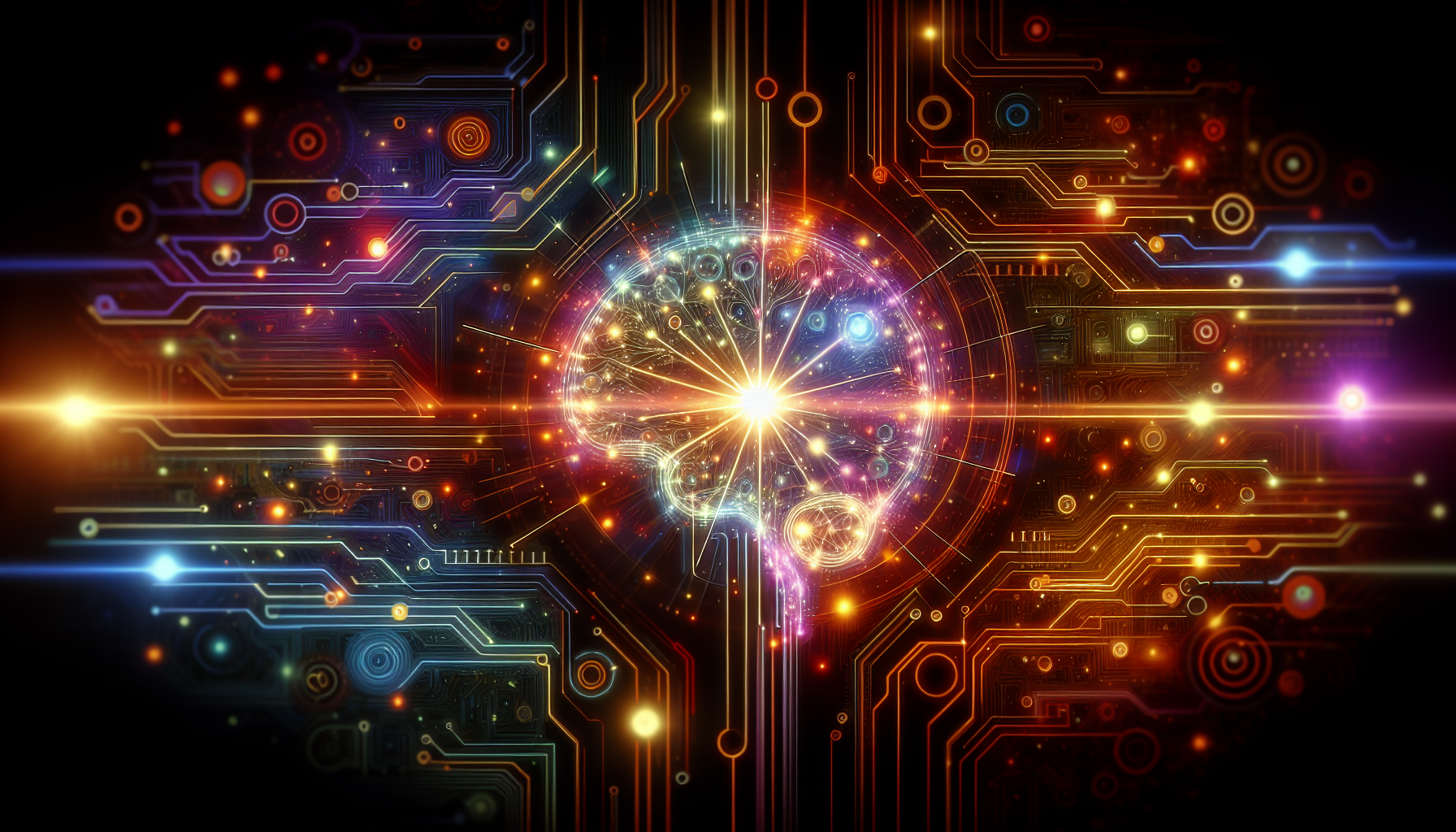 an image of AI transforming lead generation, representing precision targeting, data-driven insights, and 24/7 engagement with digital motifs and a modern color palette.