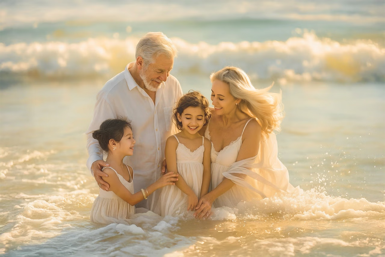 image of a family on vacation