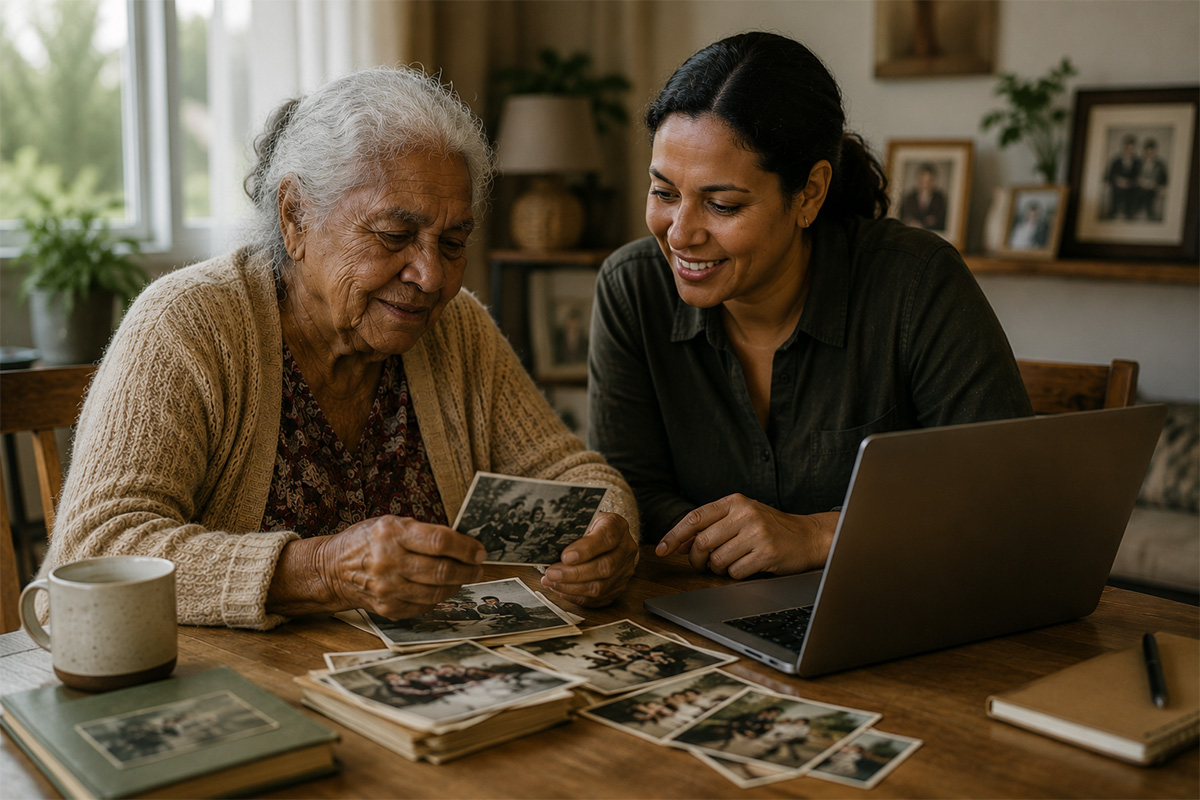 image of hands on an appointment booking on a tablet