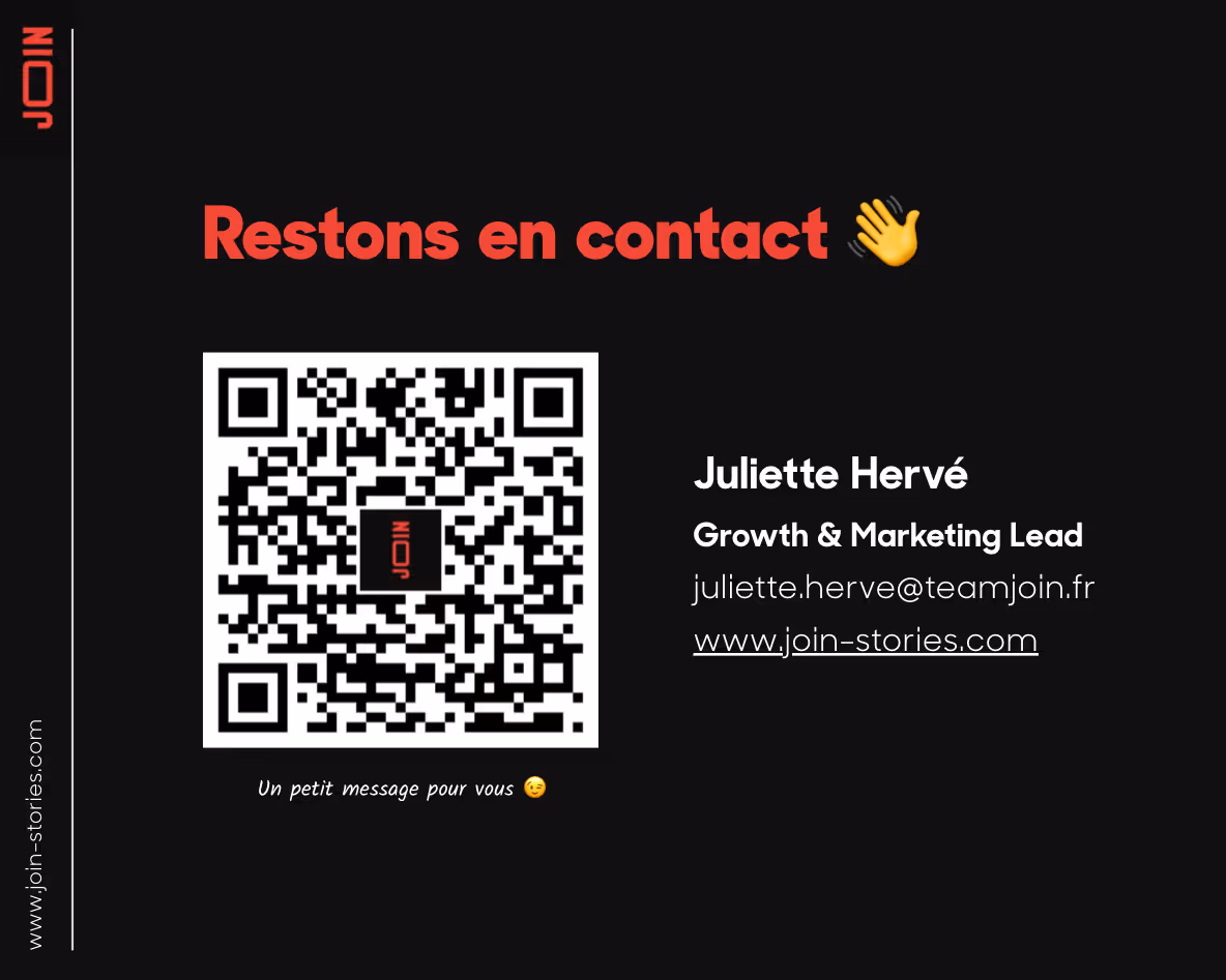 Utilisation d'un QR code pour partager une web story après un événement