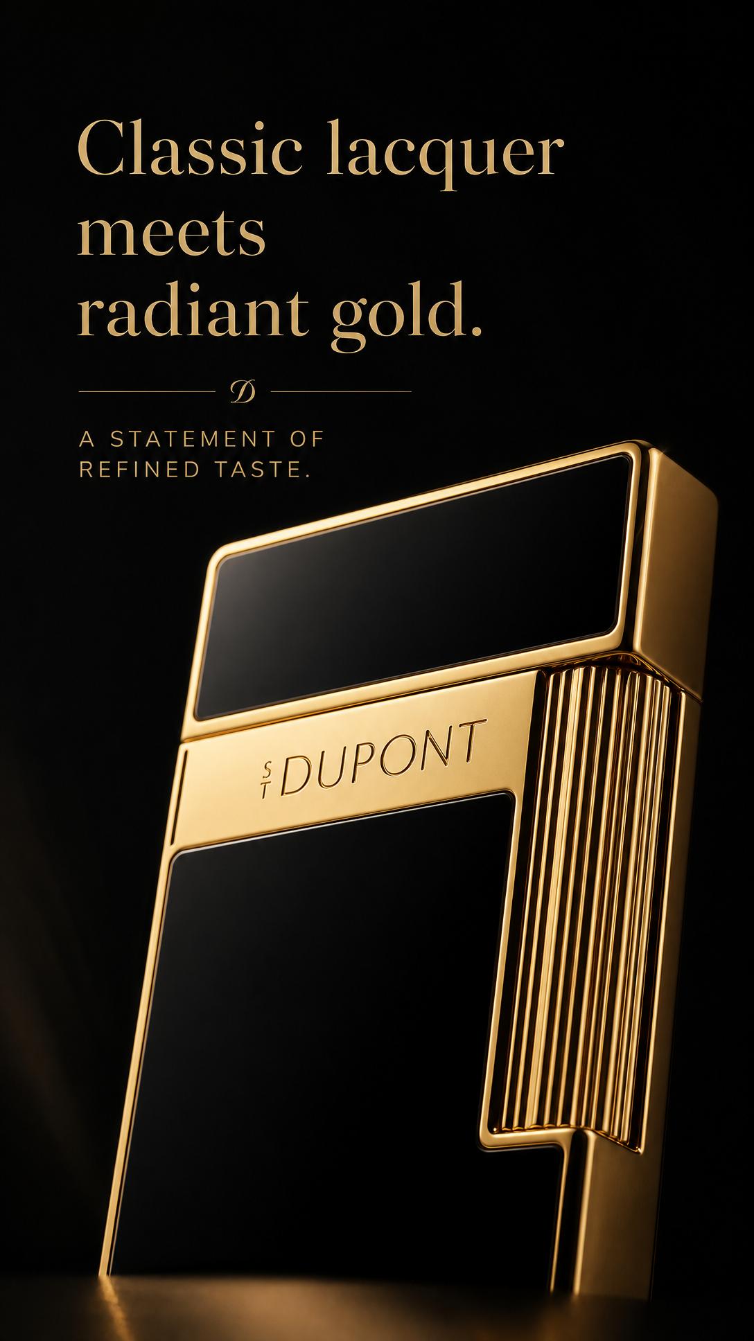 La laque classique rencontre l’éclat de l’or.