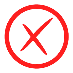 X Icon in red and black