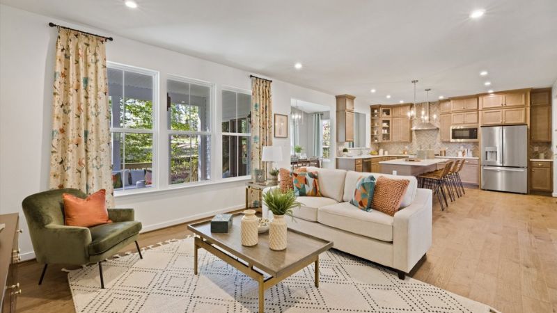 Open living room with modern furiture