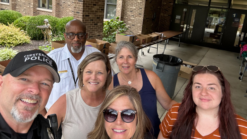 Group of people taking a selfie