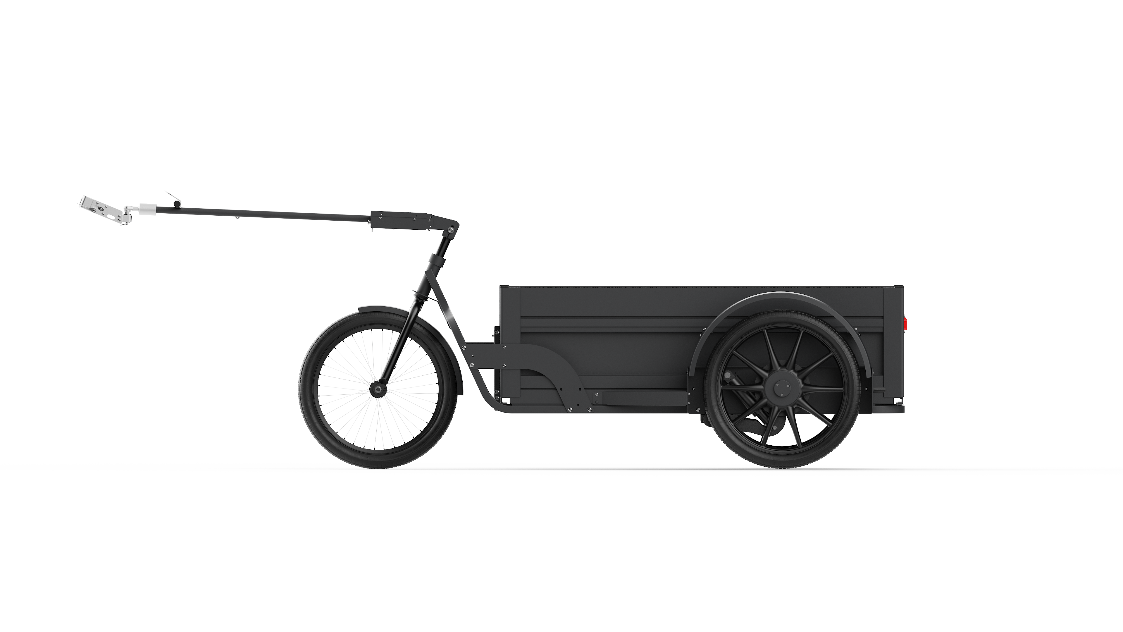 Overrun brake system and rear suspension