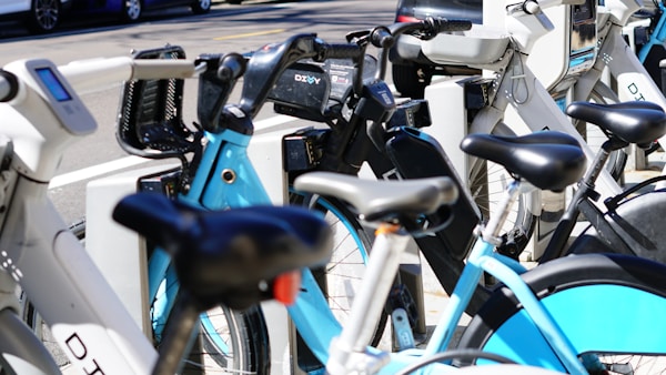 Close up of bikes