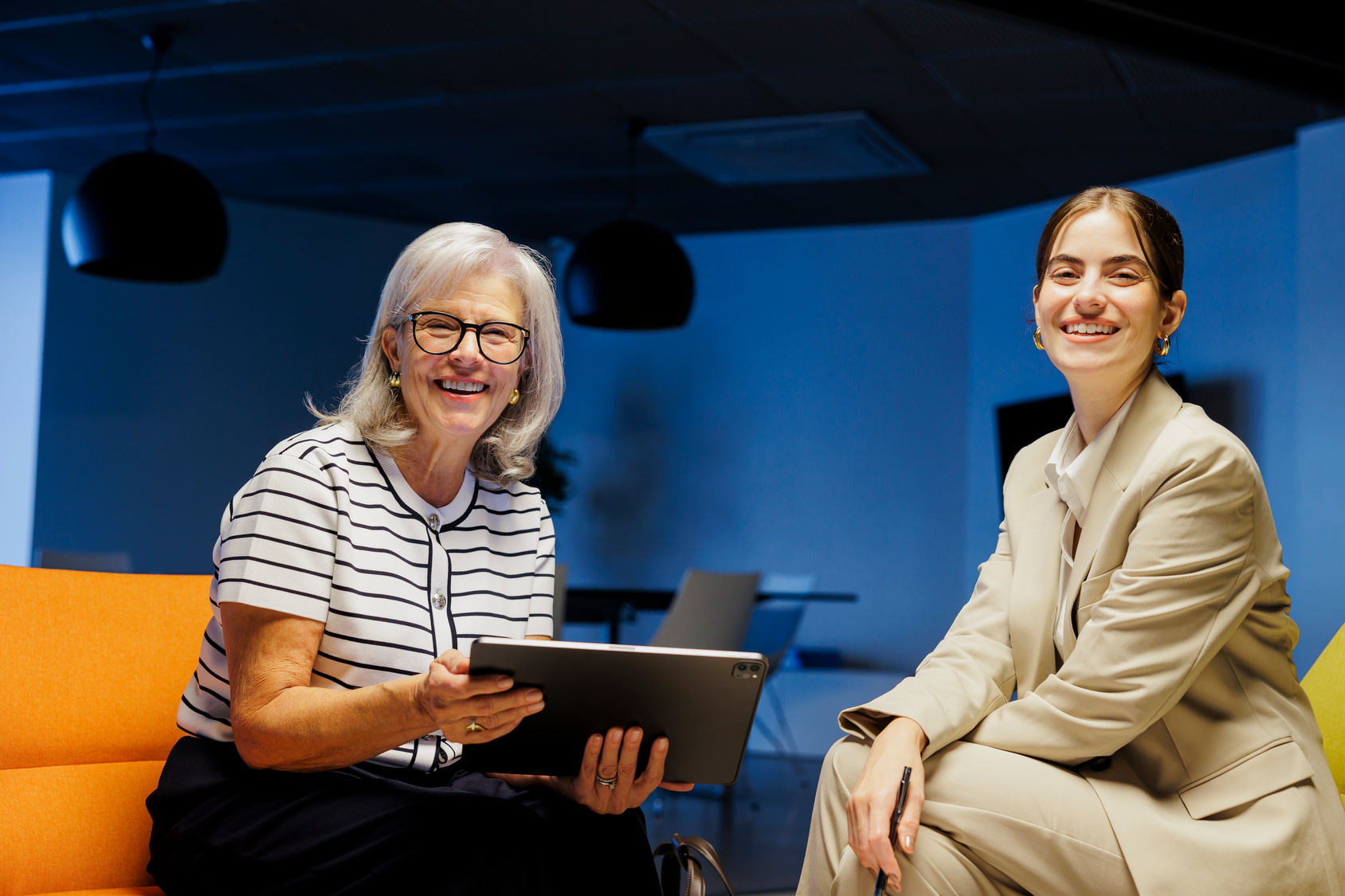 image of financial news broadcast on television