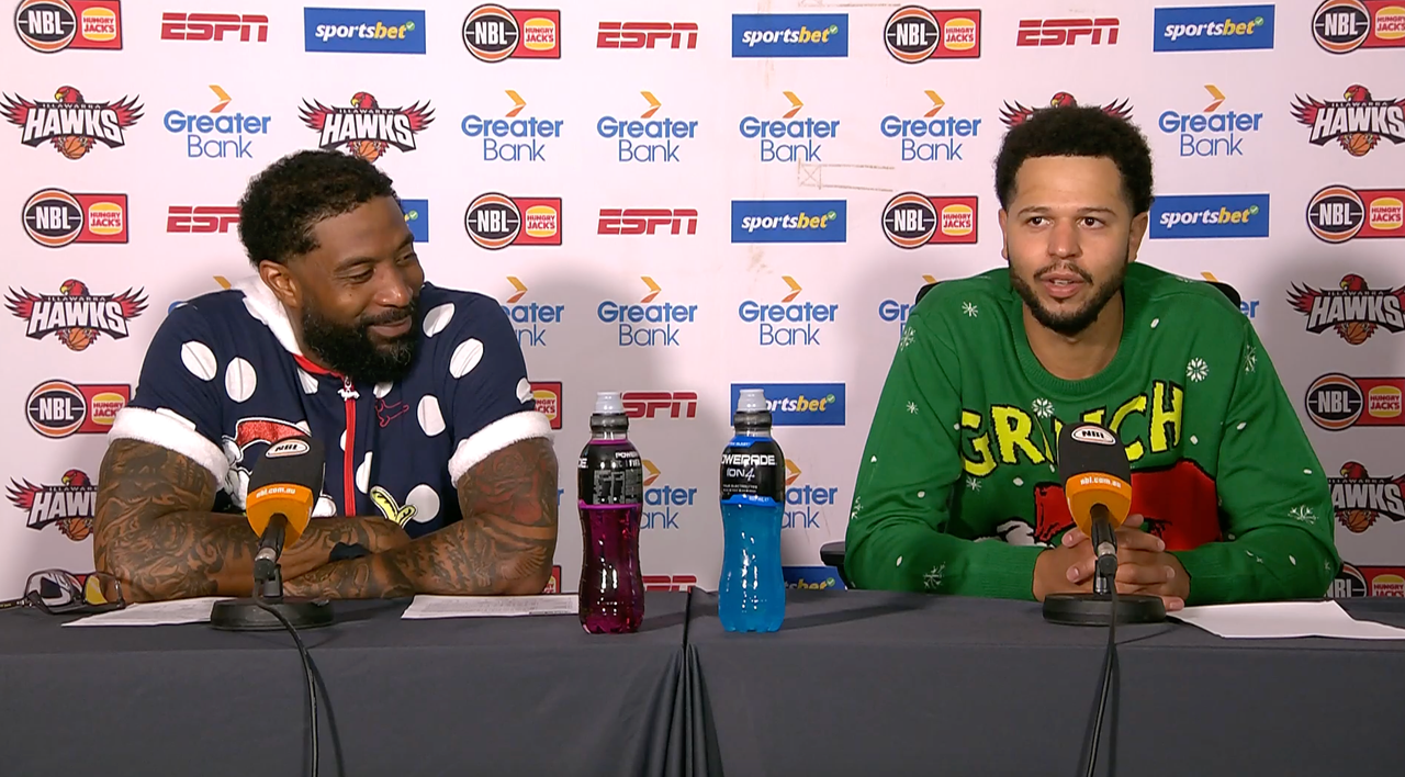 Justin Tatum & Tyler Harvey talk to the Media v Sydney Kings