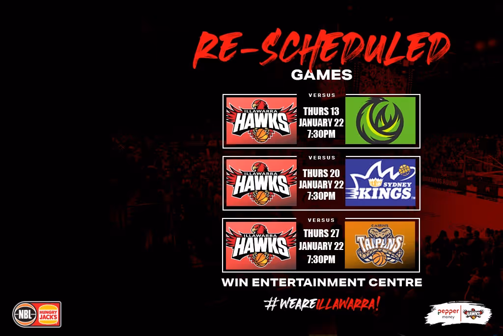 NBL locks in new dates for Hawks' three postponed fixtures