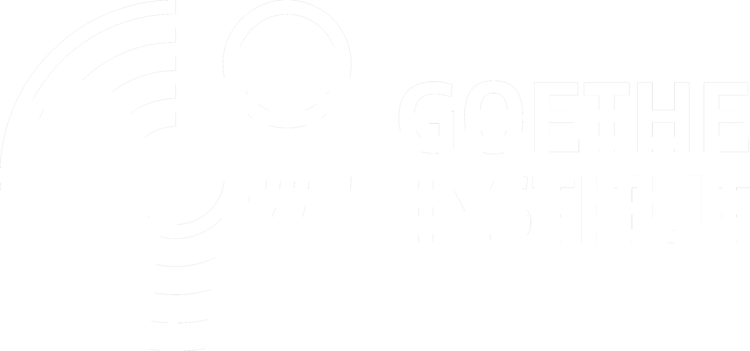 Goethe Institut SVG graphic, white on transparent alpha channel background