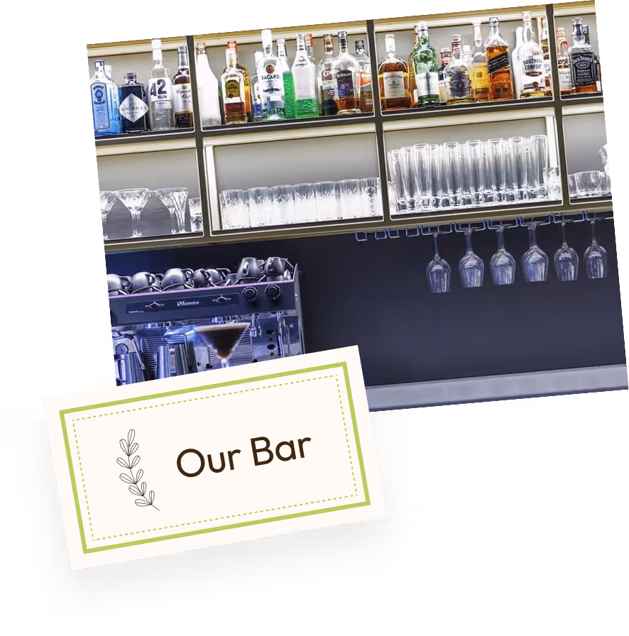 The bar at D'Arcy's Garden Restaurant in Cambridge, Waikato, New Zealand.