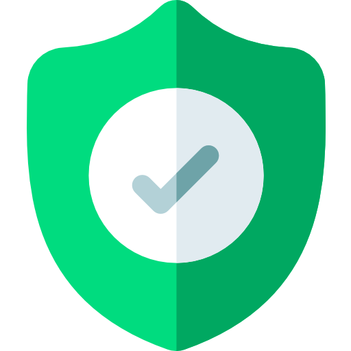green shield with checkmark in the middle