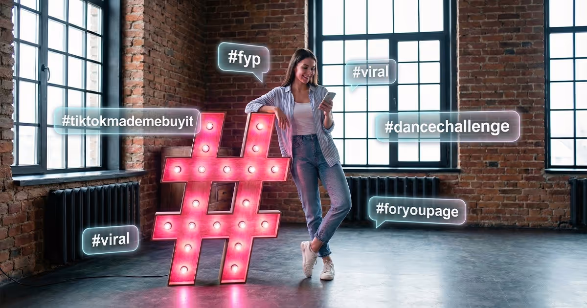  Surrounded by TikTok trending hashtags