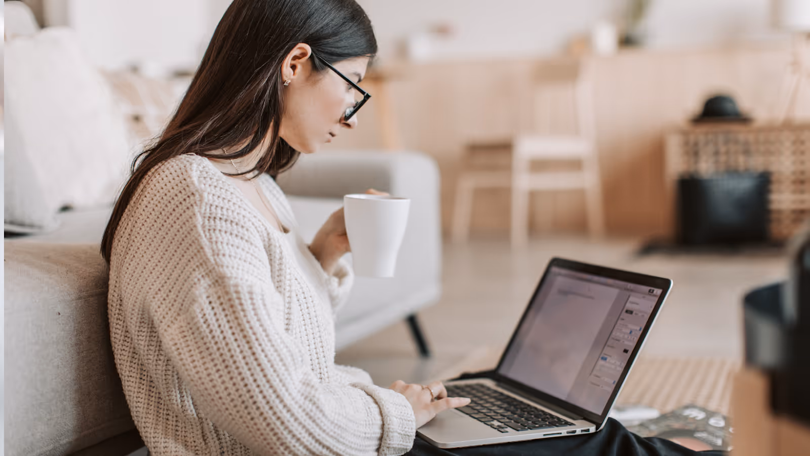 A woman works on her social media strategy for small business