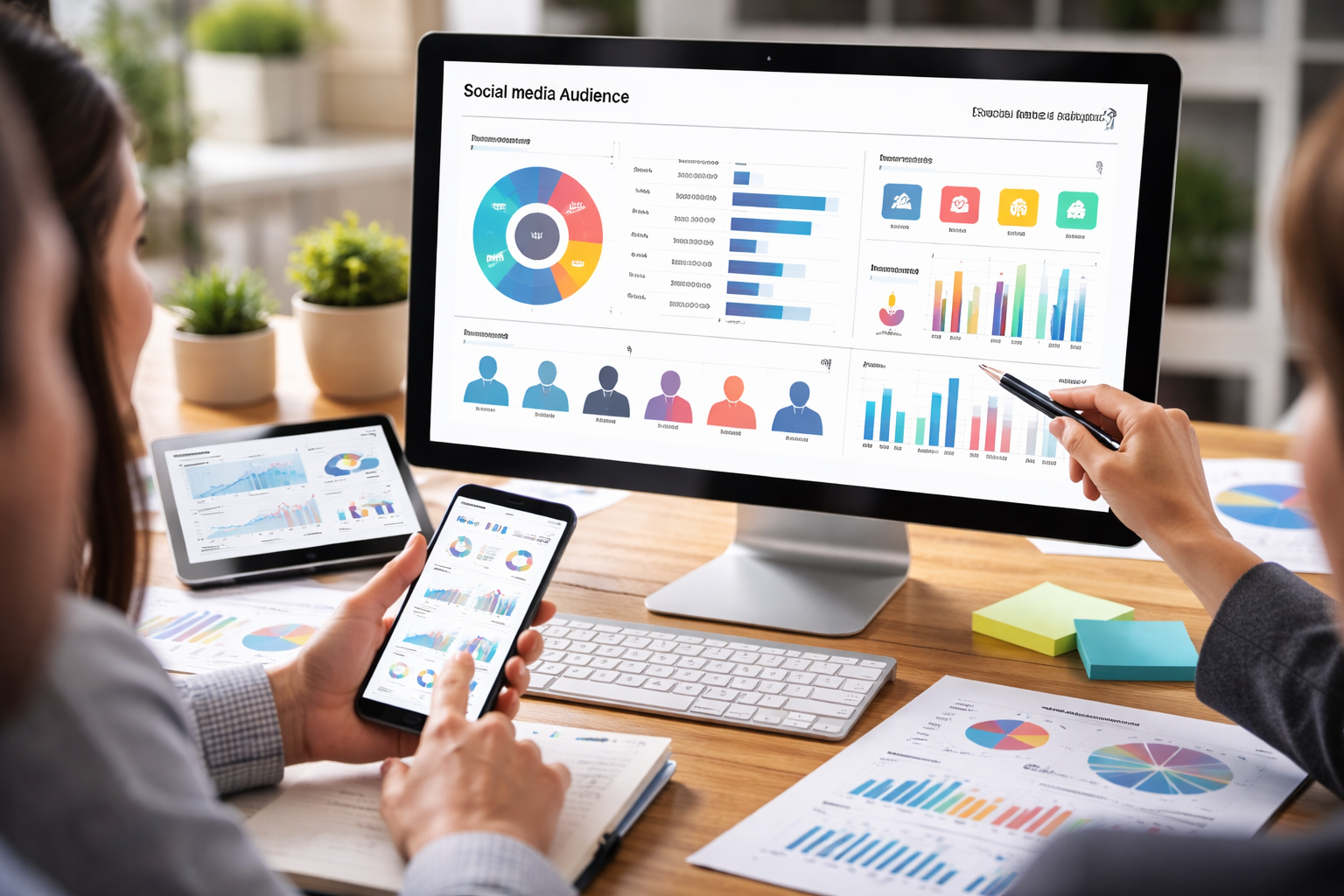 Social media audience analysis dashboard.