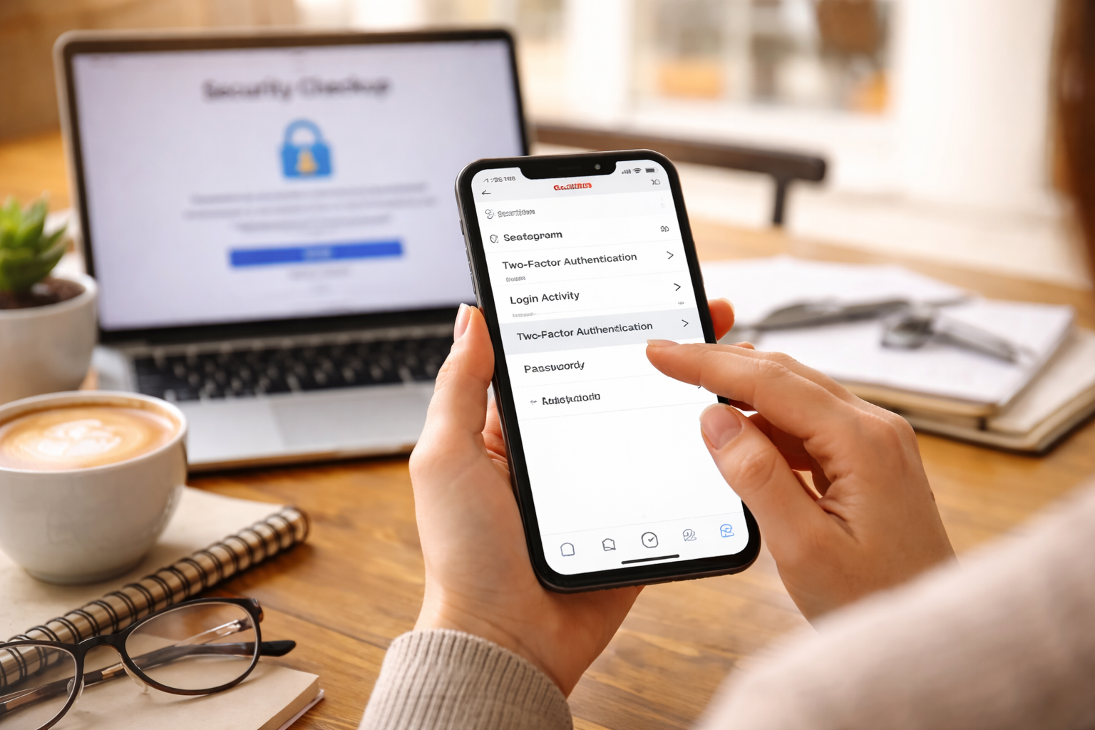 User checking Instagram safety features on a smartphone