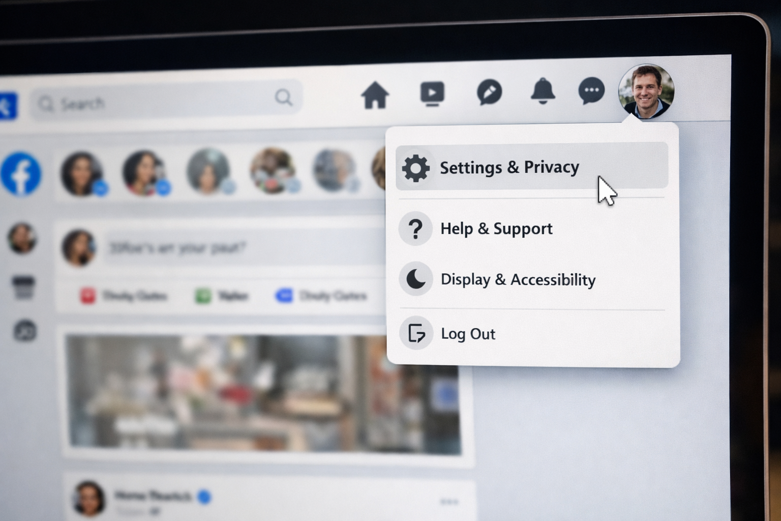  Setting and privacy option for changing your name on Facebook.