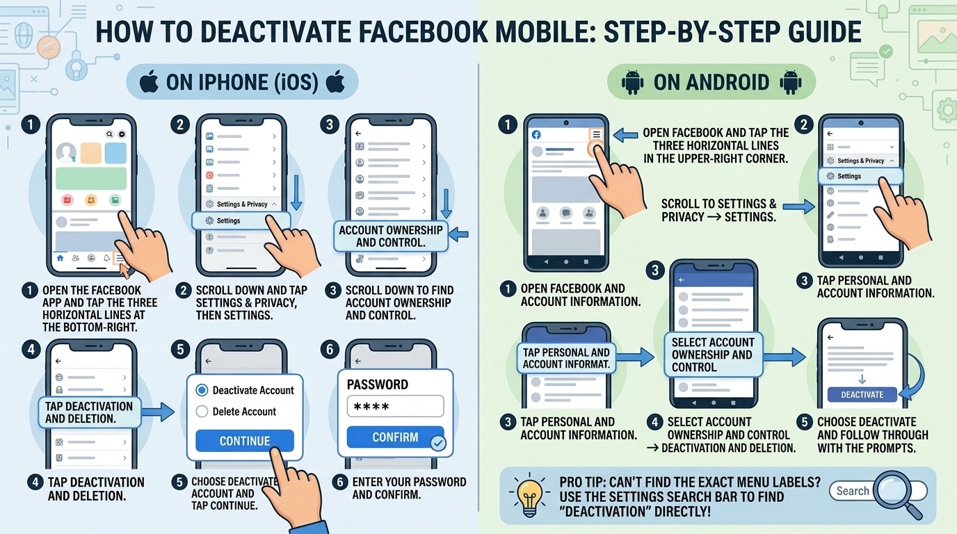how do i deactivate my facebook account 