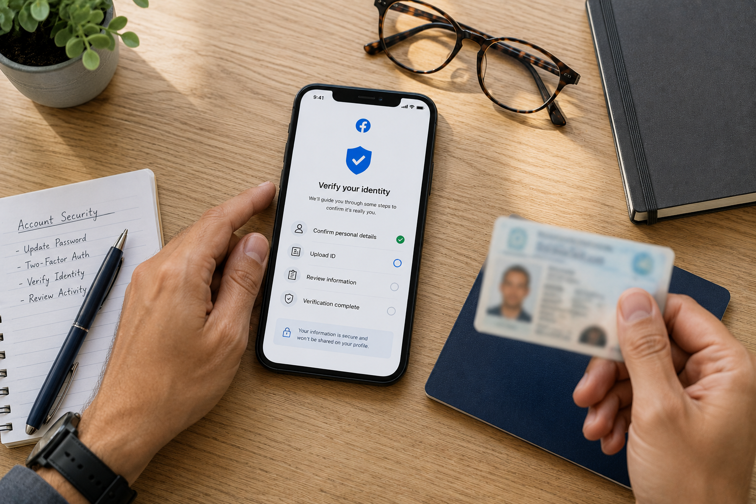 Facebook account identity verification process online