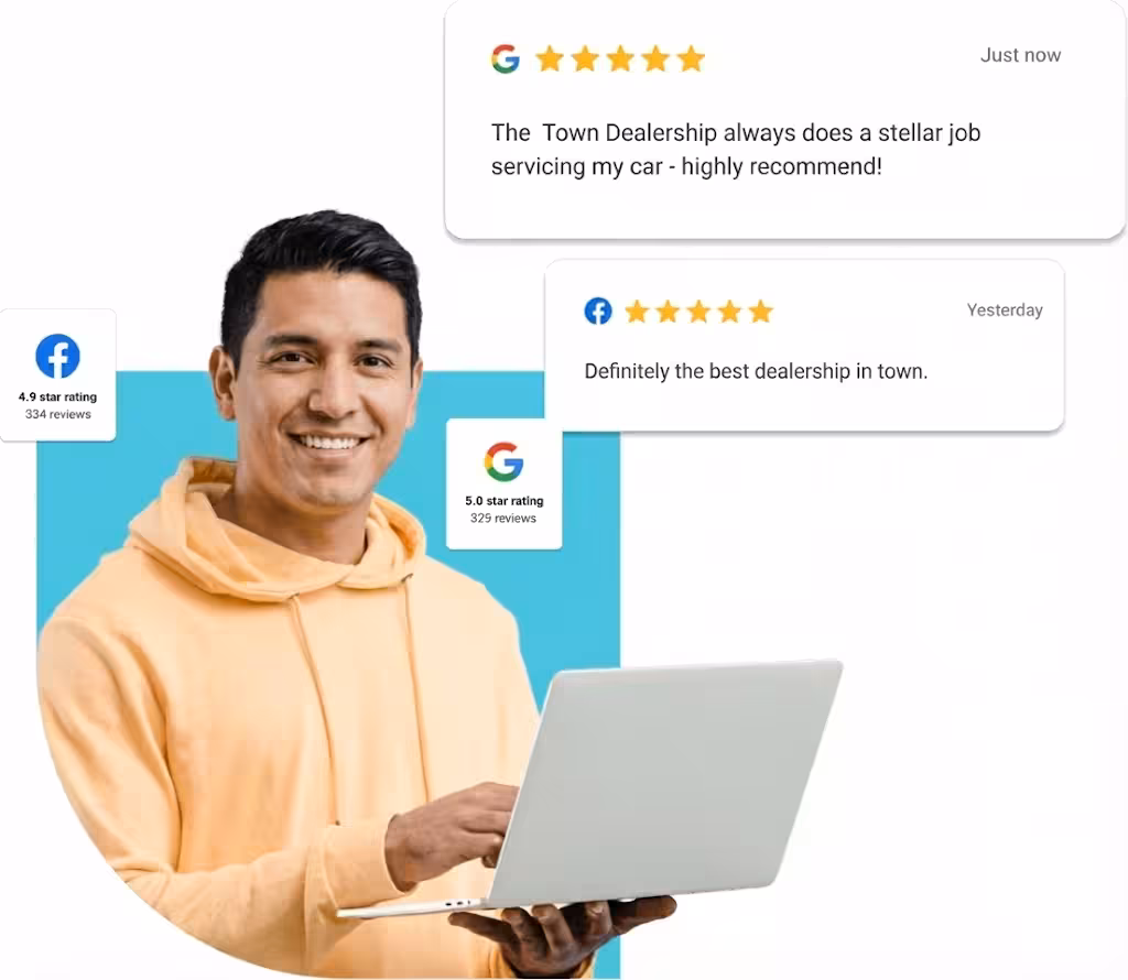 Reviews and reputation manager generating great reviews for automotive businesses