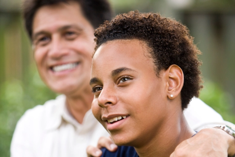 A supportive father and his son