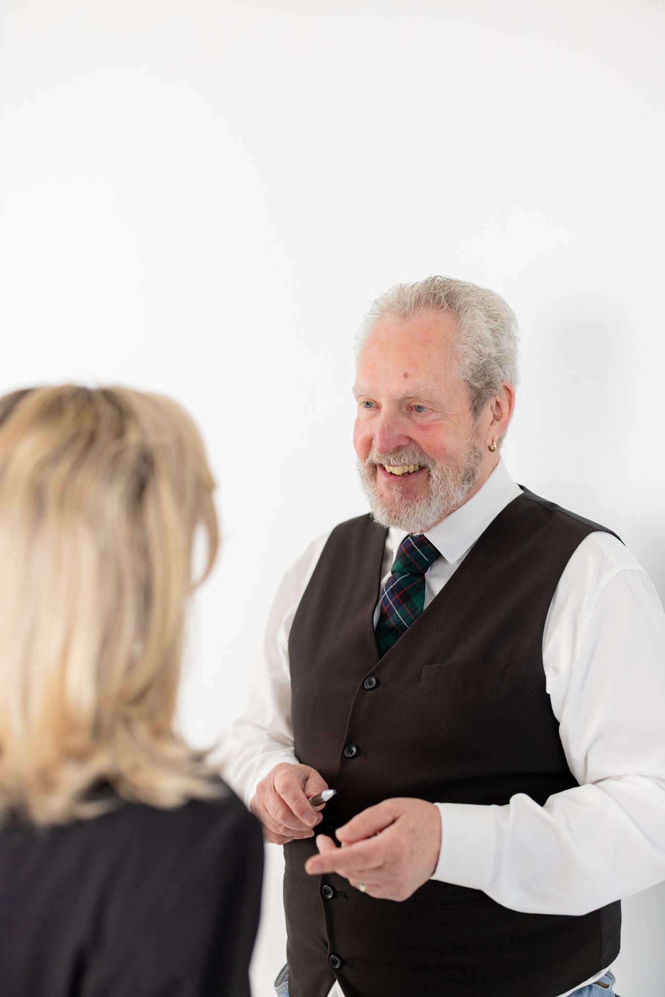 Funeral director Andrew speaking with a family during a consultation at Little Funeral Company in NSW
