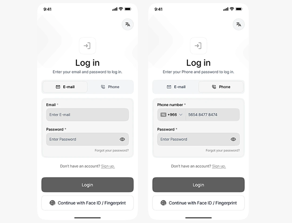 Dashboard mockup