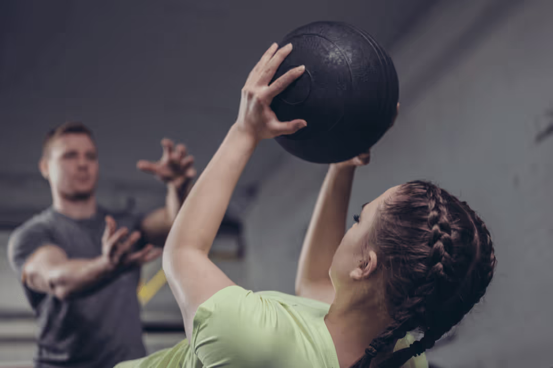 training session medicine ball