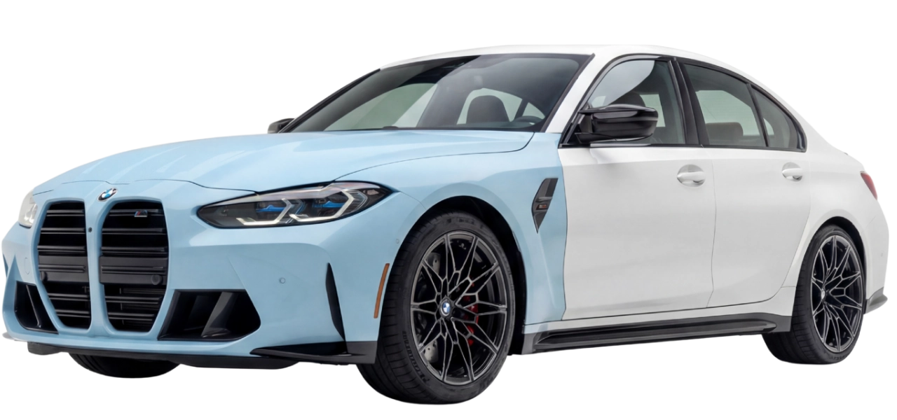 BMW M3 with Full Front PPF Package (Clear Bra, Front Clip Protection)