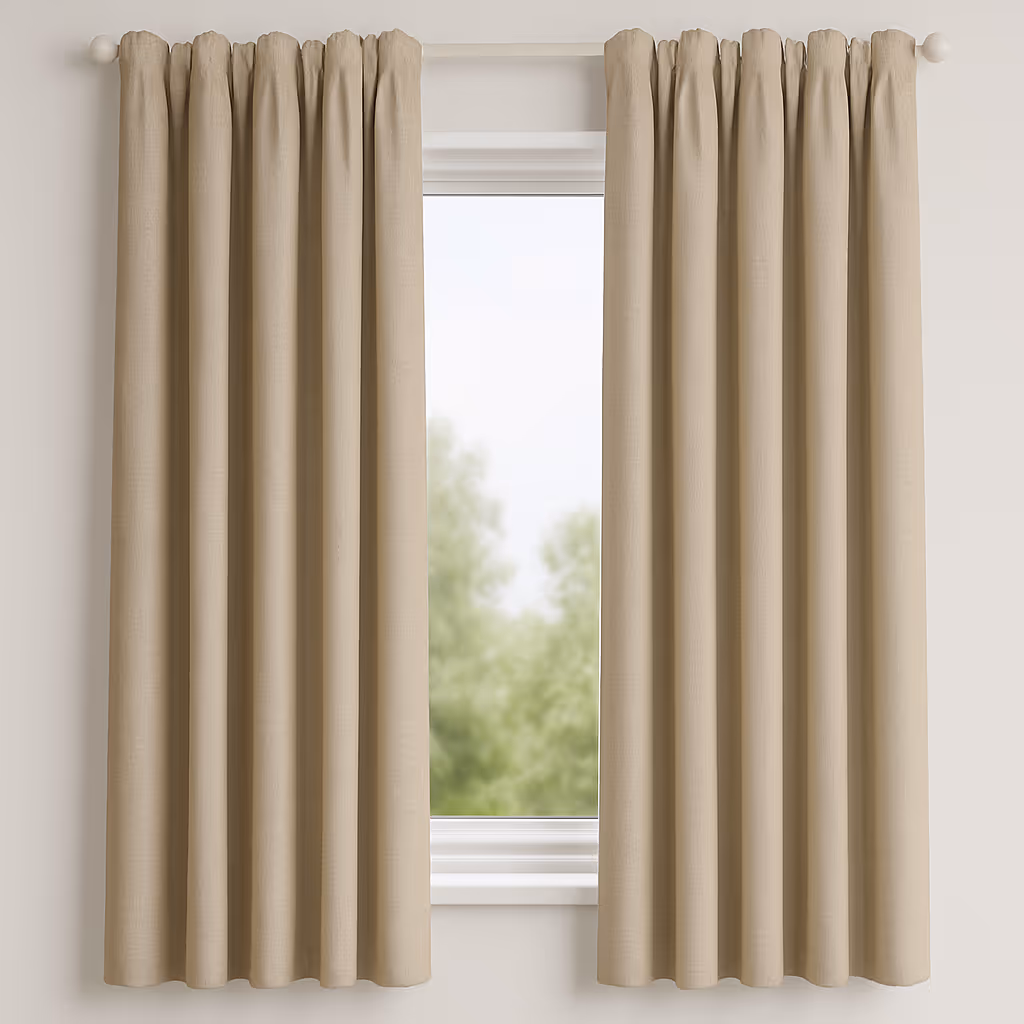 Curtains on the window. 