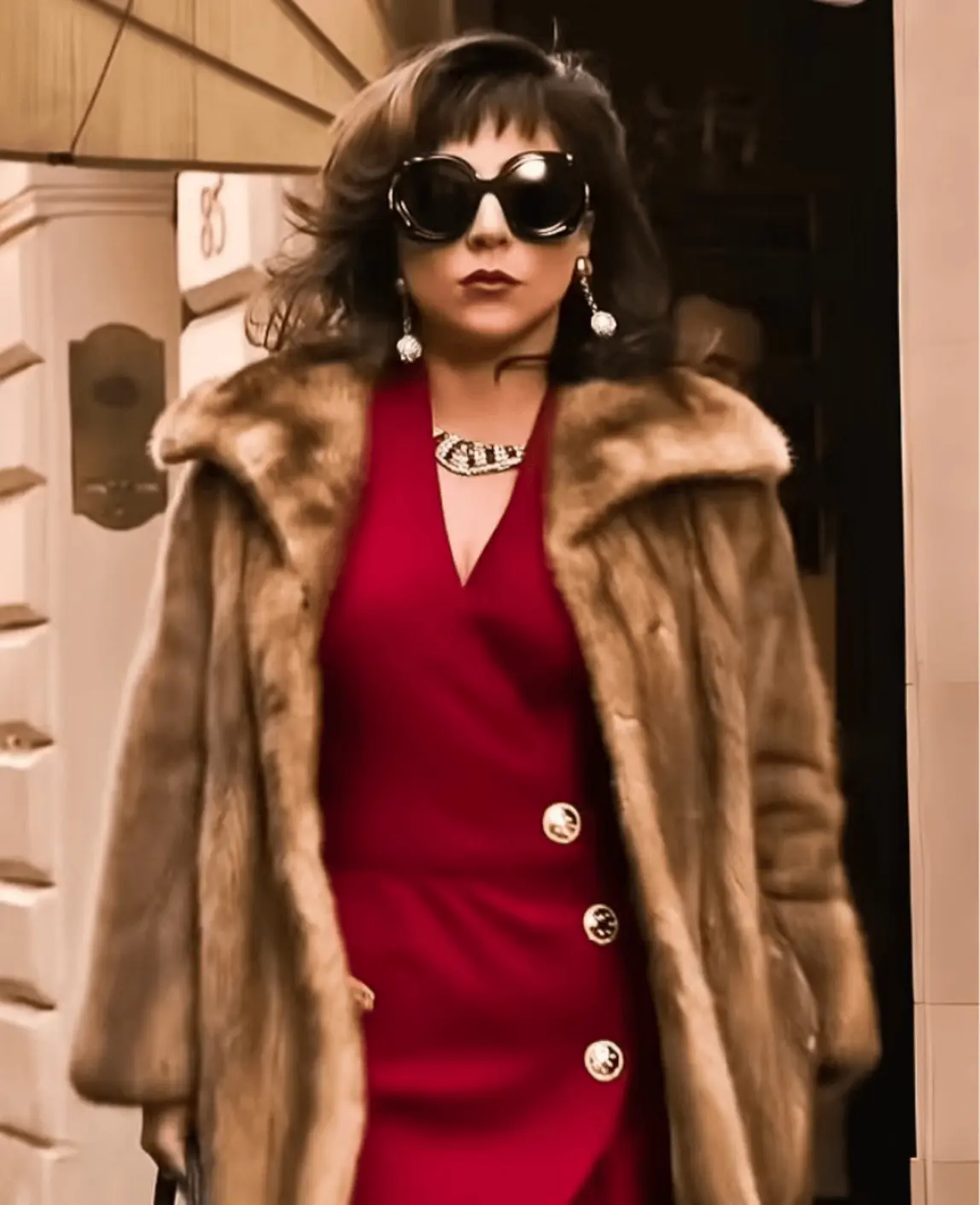 Some looks in "House of Gucci" (2023), worn by Lady Gaga