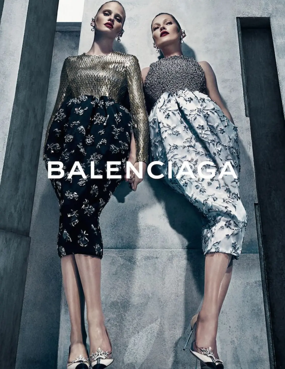 Lara Stone and Kate Moss for Balenciaga Fall 2015 Campaign