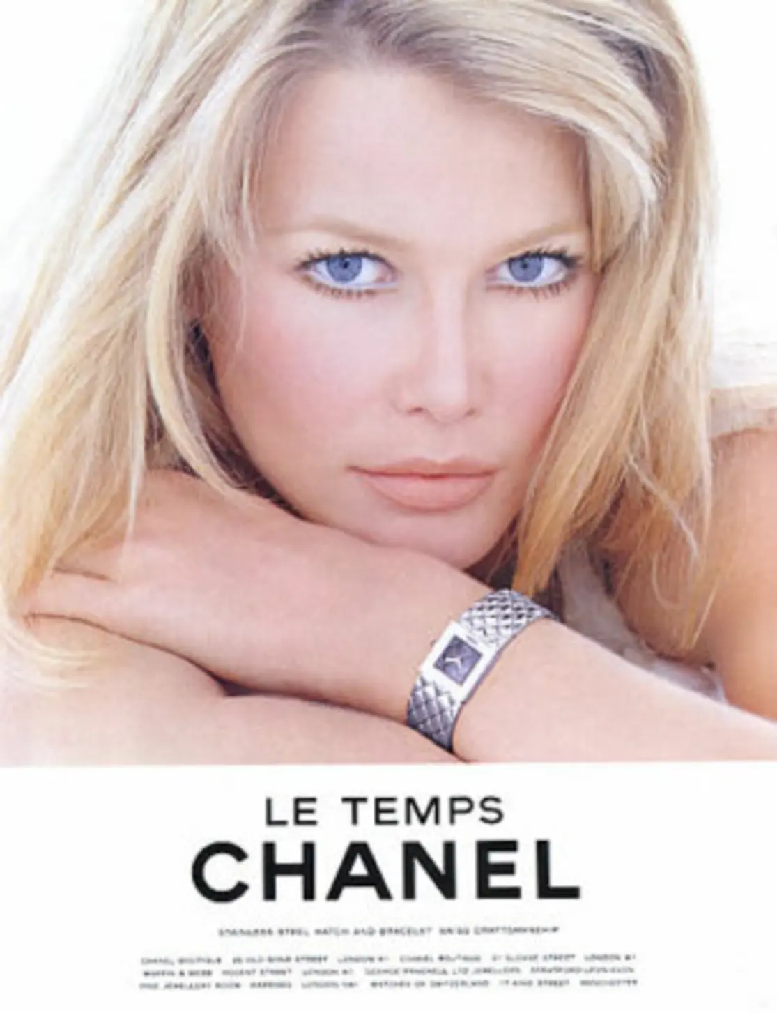 Claudia Schiffer in Chanel J12 watch campaign, 1995