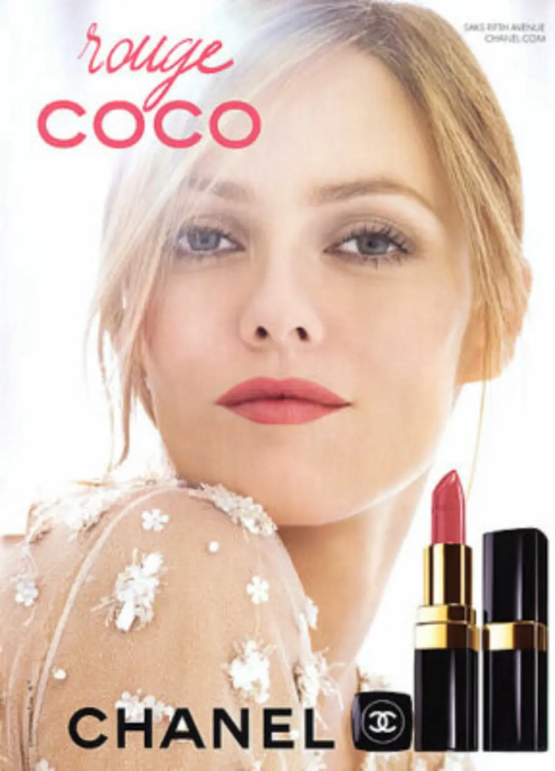 Chanel Rouge Coco lipstick in the shade "39 Paradis" features Vanessa Paradis, 2010