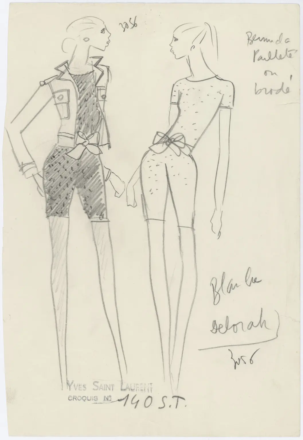 The sketch of Pantsuit in Yves Saint Laurent Spring-Summer 1968