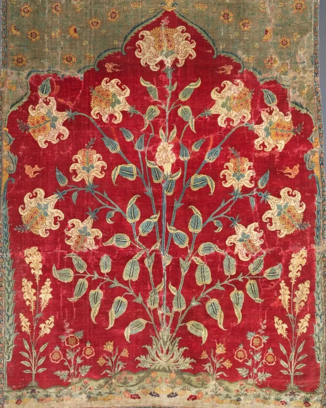 Fragment of a Saf Carpet, 1600-1650 India