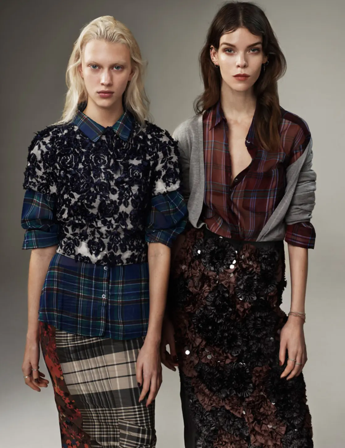Meghan Collison and Juliana Schurig in Dries Van Noten for Vogue UK March 2013