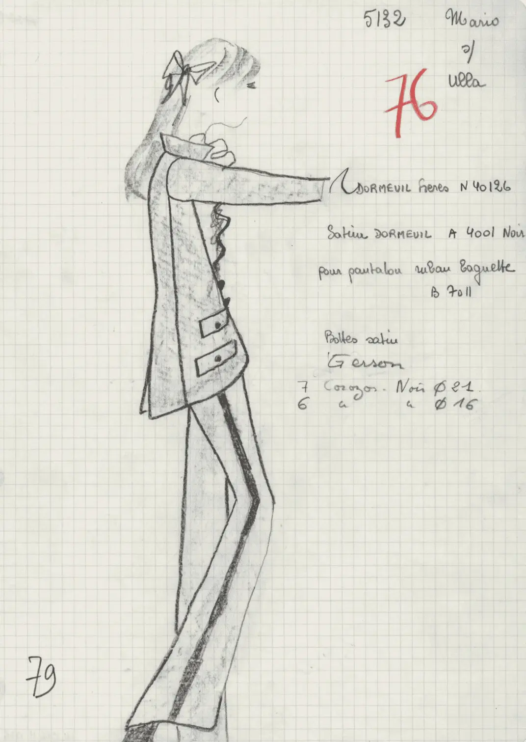 The initial sketches of Le Smoking